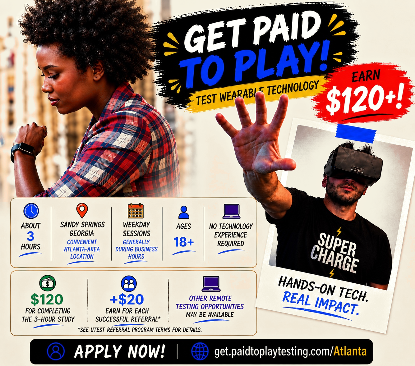 Get Paid to Play wearable technology testing campaign